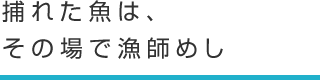 捕れた魚は、その場で漁師めし